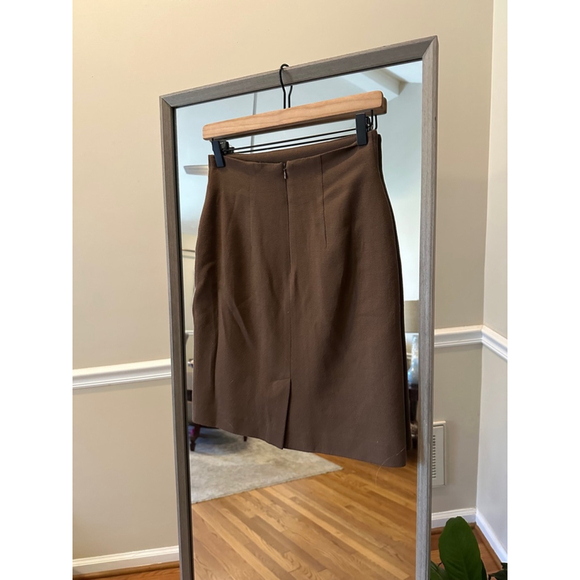 Nicole Taylor Wool Skirt, Size 4, Brown - Picture 3 of 4